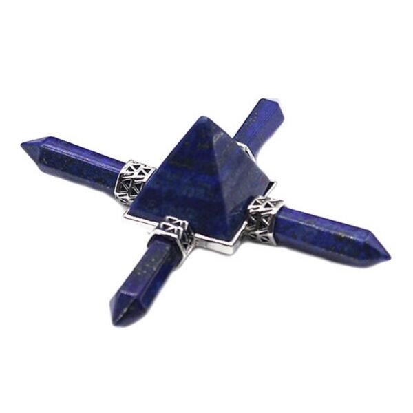 KFT Natural Stone Pyramid 7 Chakra Points Energy Generator Reiki Chakra Healing Crystal Stone Transmitter Jewelry