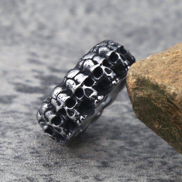 Gothic Ring Retro Skull Men's Ring Large Solid Skeleton Ring