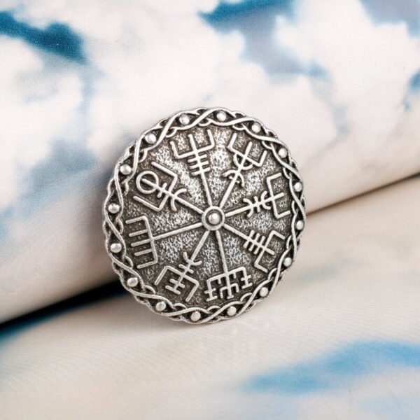 Rune Compass Nordic Viking  Compass Badge Wicca Norse Brooch Ancient Mythology Asatru Jewelry