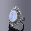 Vintage Oval Natural Labradorite Rings For Women Silver Ring Jewelry Finger Ring Gemstone Rings
