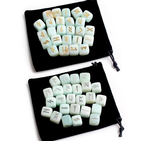 25Pcs Natural Chakra Various Cube Crystals Runes Metal Symbol Fortune-telling Divination Rock Stones