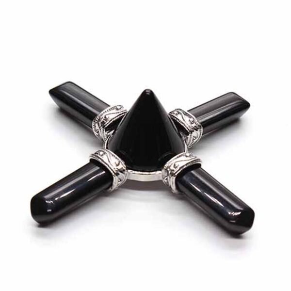 KFT Natural Stone Pyramid 7 Chakra Points Energy Generator Reiki Chakra Healing Crystal Stone Transmitter Jewelry