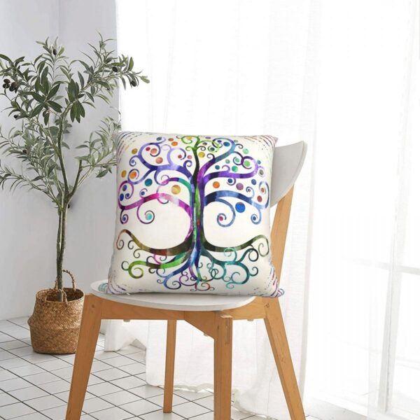 Tree Of Life Polyester Cushion Cover Viking Norse Mythology Decorative