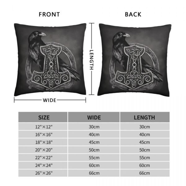 Mjolnir The Hammer Of Thor And Raven Pillowcase Viking Norse Mythology Backpack Cushion For Sofa Throw Pillow Case Decorative