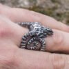 Gothic Ring  Big Sheep Goat Horn Head Ring