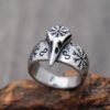Viking Odin Crow Skull Ring