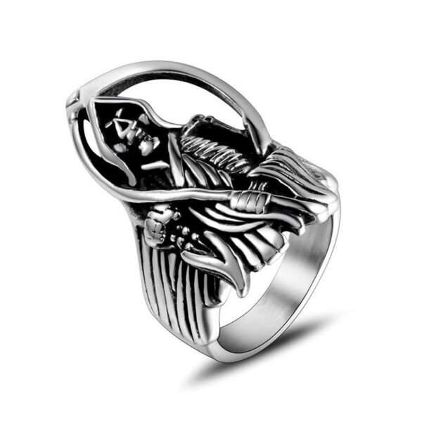 Vintage Punk Gothic Sickle Skull Ring