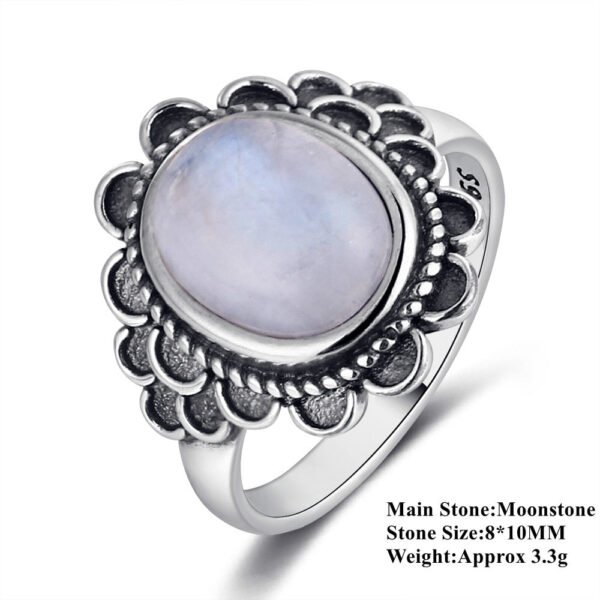 Natural Moonstone rings For Men Women's 925 Sterling Silver Jewelry Ring With Big Stones 11x17MM Oval Gemstones Gifts Wholesale