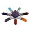 KFT Natural Stone Pyramid 7 Chakra Points Energy Generator Reiki Chakra Healing Crystal Stone Transmitter Jewelry