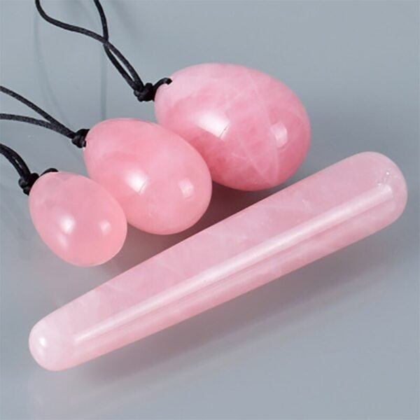 Natural Rose Quartz Yoni Egg Set Vaginal Balls Massage Kegel Ball Massager Muscle Exerciser Crystal Jade Eggs Vaginal Tightening