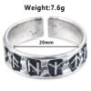 Odin Norse Viking Amulet Rune MEN Ring fashion words Retro Jewelry