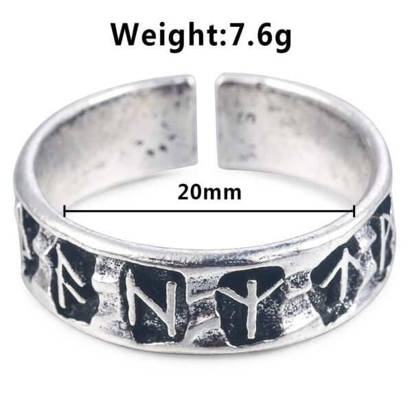 Odin Norse Viking Amulet Rune MEN Ring fashion words Retro Jewelry