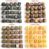 25Pcs Natural Chakra Various Cube Crystals Runes Metal Symbol Fortune-telling Divination Rock Stones