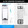 Hydrogen Rich Water Generator Bottle - Glass Cupbody - DuPont SPE & PEM Dual Chamber Maker lonizer - H2 Inhalation device