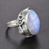 Natural Moonstone rings For Men Women's 925 Sterling Silver Jewelry Ring With Big Stones 11x17MM Oval Gemstones Gifts Wholesale