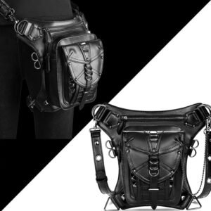 Women Waist Bag Gothic Fanny Packs Motorcycle Hip Drop Leg Bags