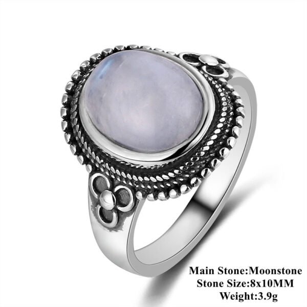 Natural Moonstone rings For Men Women's 925 Sterling Silver Jewelry Ring With Big Stones 11x17MM Oval Gemstones Gifts Wholesale