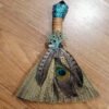 Witch altar WICCA amethyst witch broom feather broom ceremonial ritual supplies energy purification