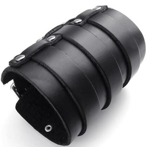 Genuine Leather Men's Bangle Cuff Bracelet  Punk Rock