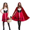 Ataullah Little Red Riding Hood Adault Cosplay Costume Halloween Wicca Cloak For Woman Carnival Party Queen Dress DW003