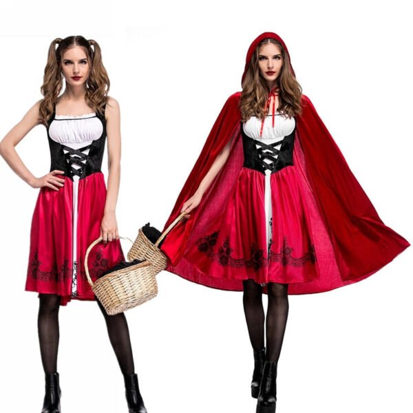 Ataullah Little Red Riding Hood Adault Cosplay Costume Halloween Wicca Cloak For Woman Carnival Party Queen Dress DW003