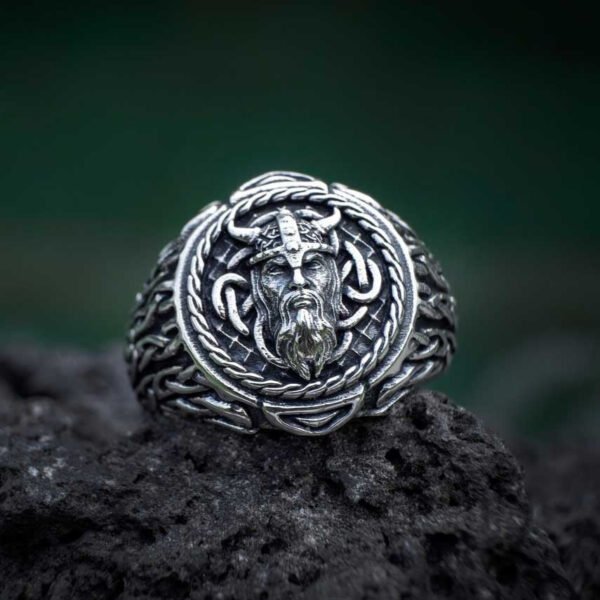 Vintage Spartan Warrior Helmet Stainles  Norse Viking Warrior Celtic Knot Ring