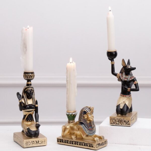 Resin Candlestick Ancient Egyptian Goddess  Anubis Candle Holder