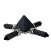 KFT Natural Stone Pyramid 7 Chakra Points Energy Generator Reiki Chakra Healing Crystal Stone Transmitter Jewelry