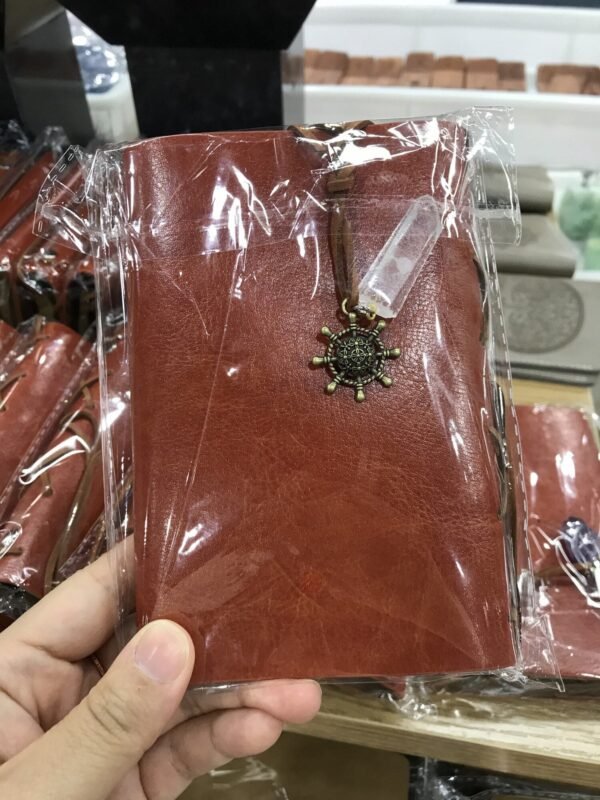 7 Chakra Leather Magic NoteBook Crystal Amethyst Point Journal Diary