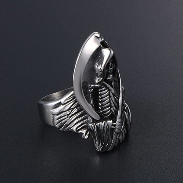 Vintage Punk Gothic Sickle Skull Ring