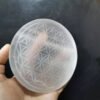 Natural selenite stone circle disk crystal Flower of Life