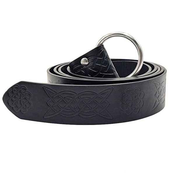 Medieval Celtic Loop Ring Belt Costume Retro Accessory Women Men Viking Pirate Cosplay Vintage PU Leather Buckle For Halloween