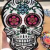 Hamasa hands sugar skulls ceramic coasters with cork base Drinks Absorbent Stone