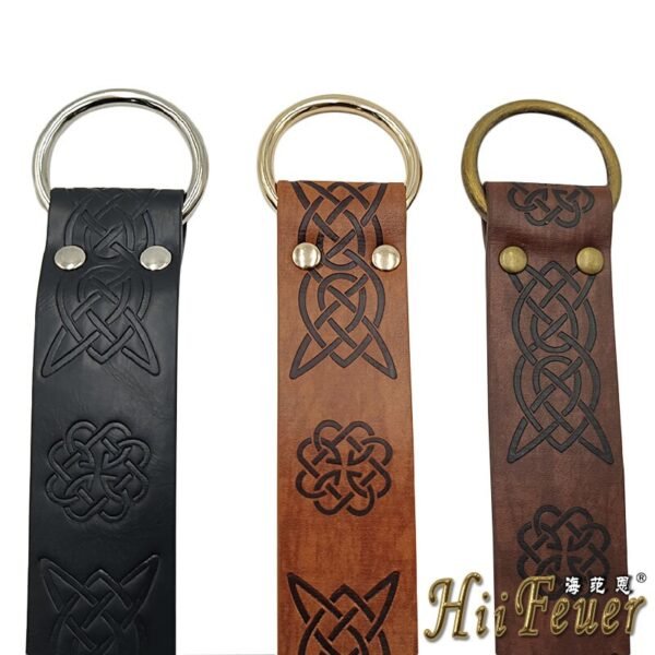 Medieval Celtic Loop Ring Belt Costume Retro Accessory Women Men Viking Pirate Cosplay Vintage PU Leather Buckle For Halloween
