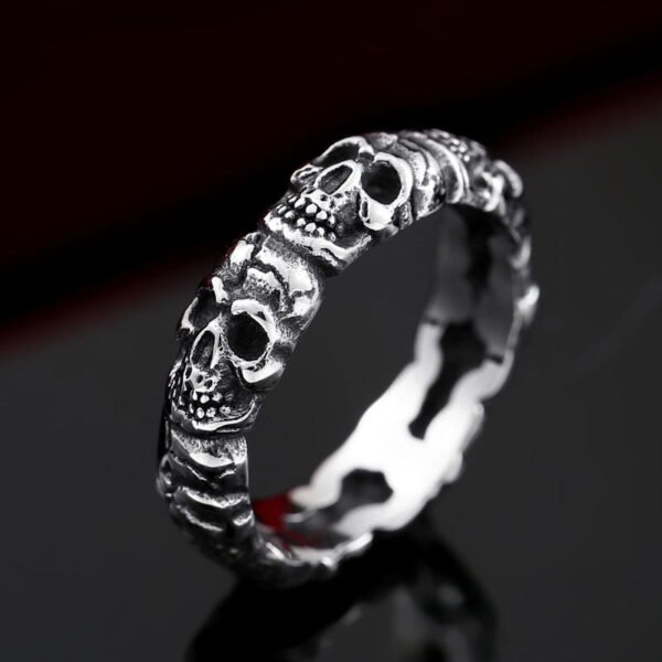 Retro Crack Skull Ring Biker Ring Punk Couple Skull Ring