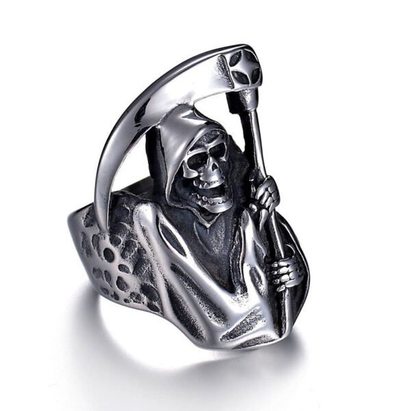 Vintage Punk Gothic Sickle Skull Ring