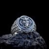 Vintage Spartan Warrior Helmet Stainles  Norse Viking Warrior Celtic Knot Ring