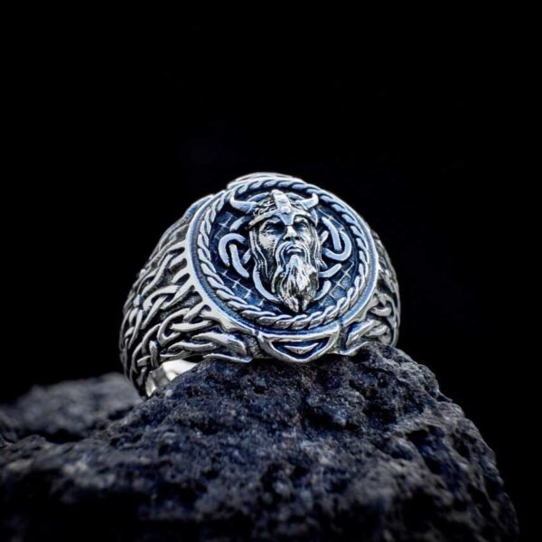 Vintage Spartan Warrior Helmet Stainles  Norse Viking Warrior Celtic Knot Ring