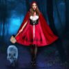 Ataullah Little Red Riding Hood Adault Cosplay Costume Halloween Wicca Cloak For Woman Carnival Party Queen Dress DW003
