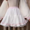 Adult Women Winter Warm Fleece Mini Pleated Pant Skirt Band Waist White Sweet Cute Lolita Skirt Costume For Lady & Preppy Girls
