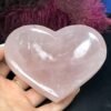Natural Rose Quartz Bowl Heart Pink Carved Moon Crystal Pentagram