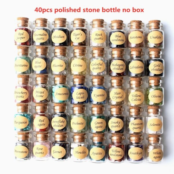 40Pcs Natural Crystal Rockstone Gravel Wishing Bottles
