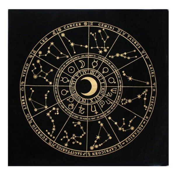 Triple Moon Pentagrams Pagan Altar Cloth Flannel Tarots Cloth