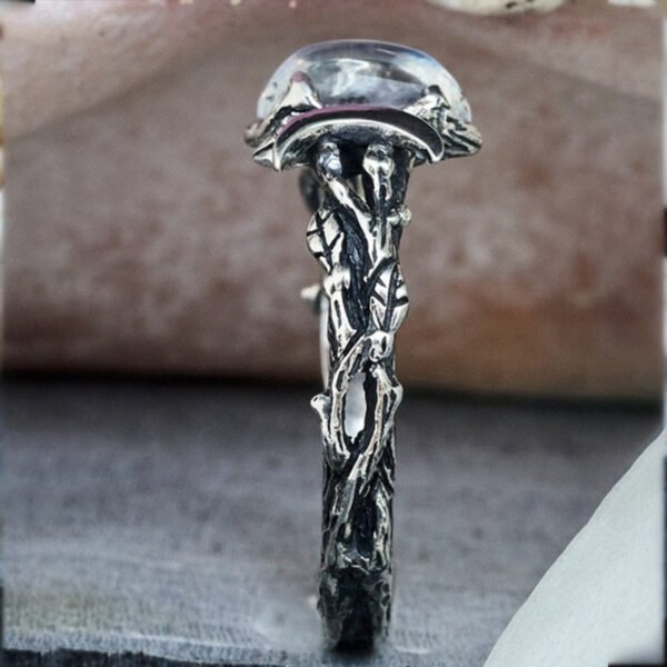 Moonstone Ring Bohemian Retro Crescent Ring