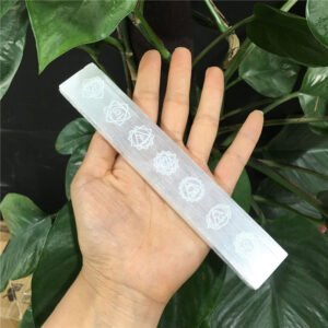 7 Chakra Selenite Slab Point Magic Wand Symbol Mineral Meditation