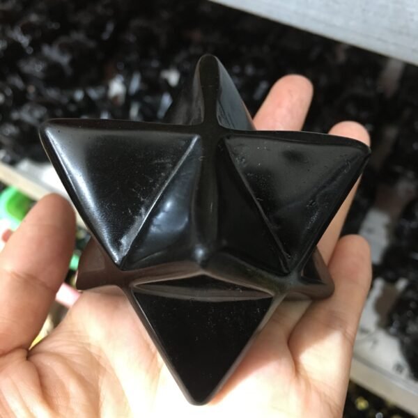 60MM obsidian Quartz Crystal Merkaba Orgone Reiki Gemstone Spiritual Healing Sacred