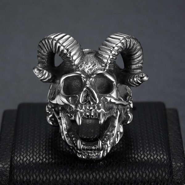 Gothic Satan Skull Ring