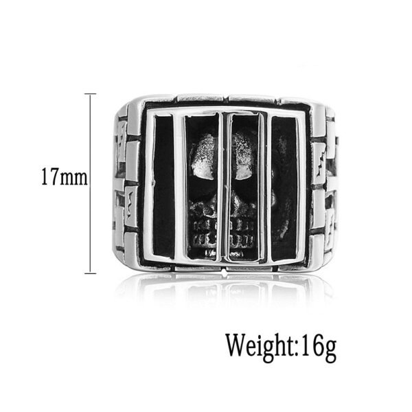 Gothic Men Prison Skull Ring