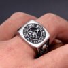 Vintage Knights Templar Freemason Stainless Steel Skull Ring