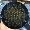 Natural Crystal Reiki Ball Seven Star Matrix Round Plate